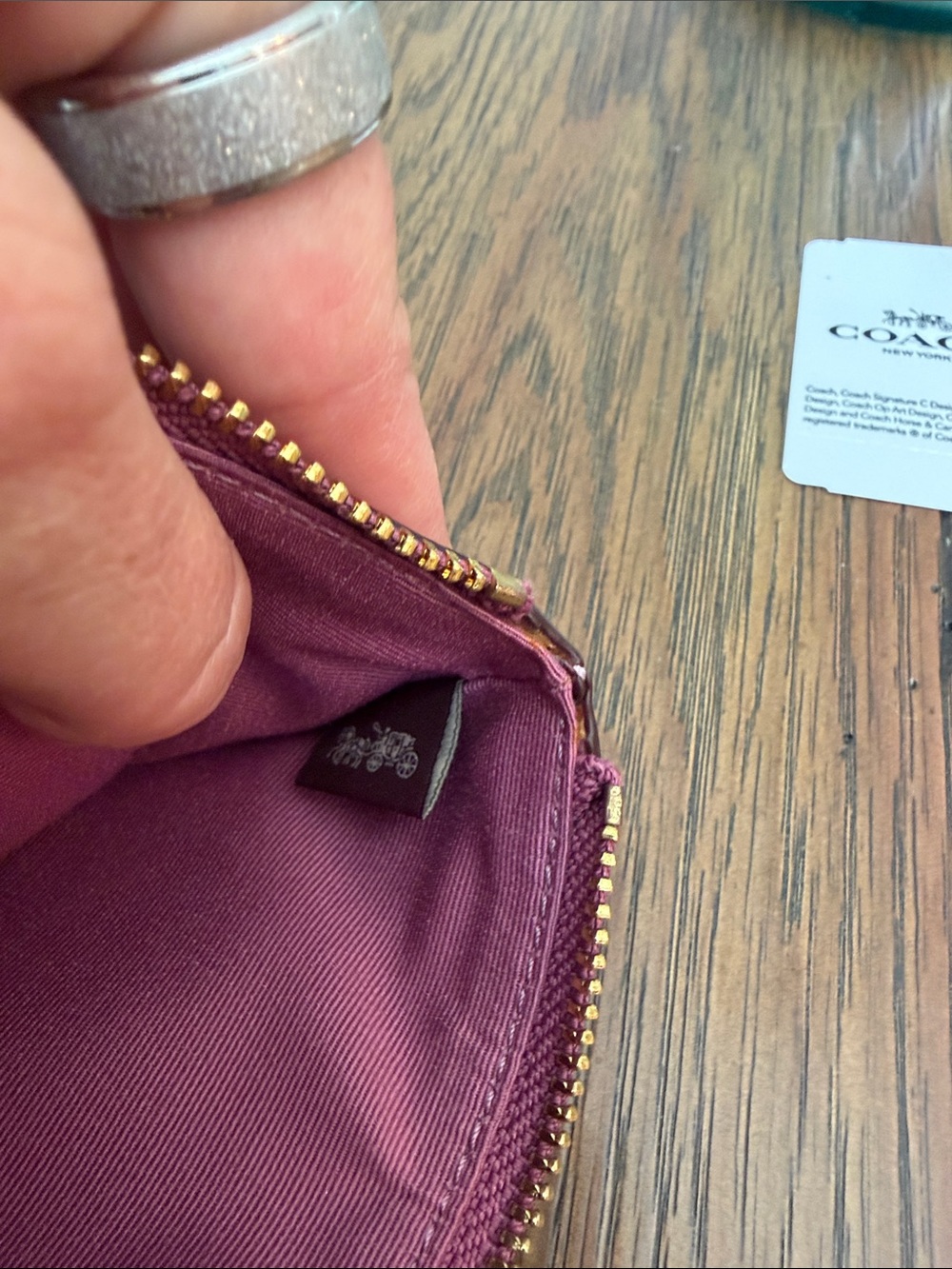 **ITEM BUNDLE** Coach Pink Pebbled Leather Wristlet, earrings and charm!! - Picture 7 of 8